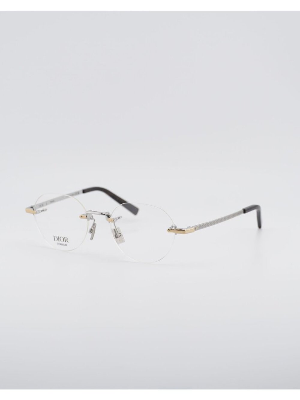 Dior CD DIAMONDO R5U F200 Eyeglasses Titanium 50mm Square Rimless Frame